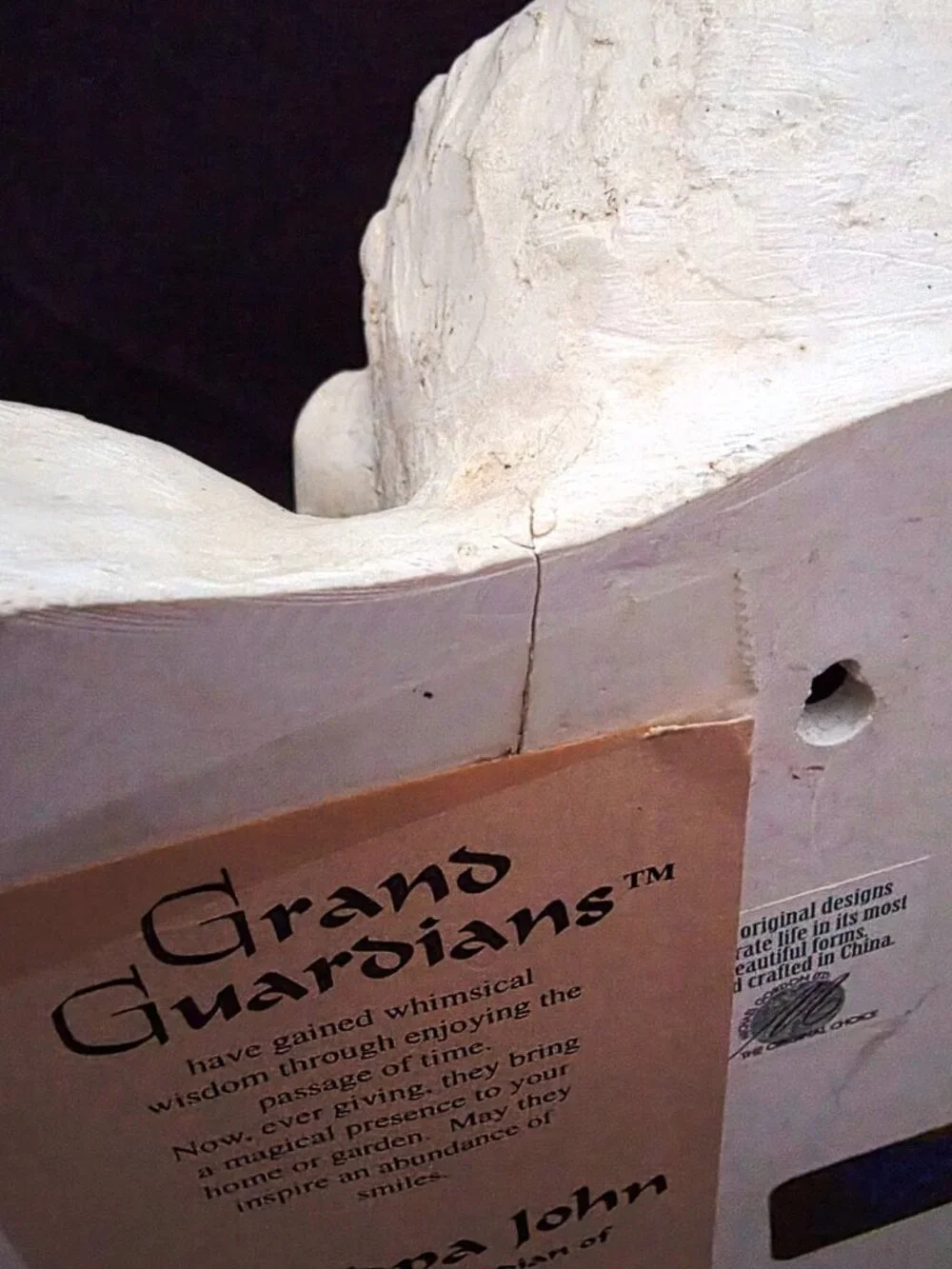 GRAND GUARDIANS Angel Wall Hangings Grandpa John & Grandma face head w/wings